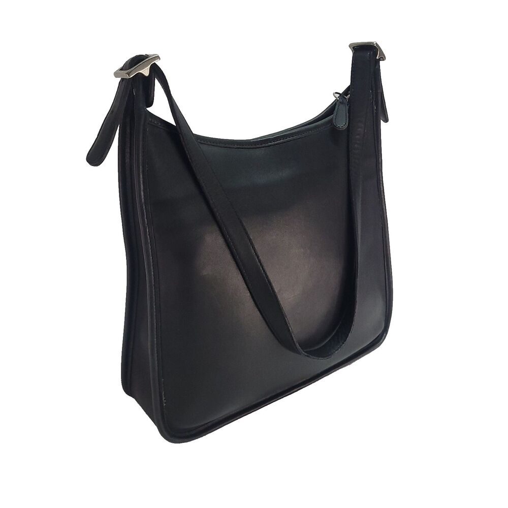 Coach Andrea Slim Leather Shoulder Bag 10" Black # 9073 Y2K 2000 Date‎ CLEAN